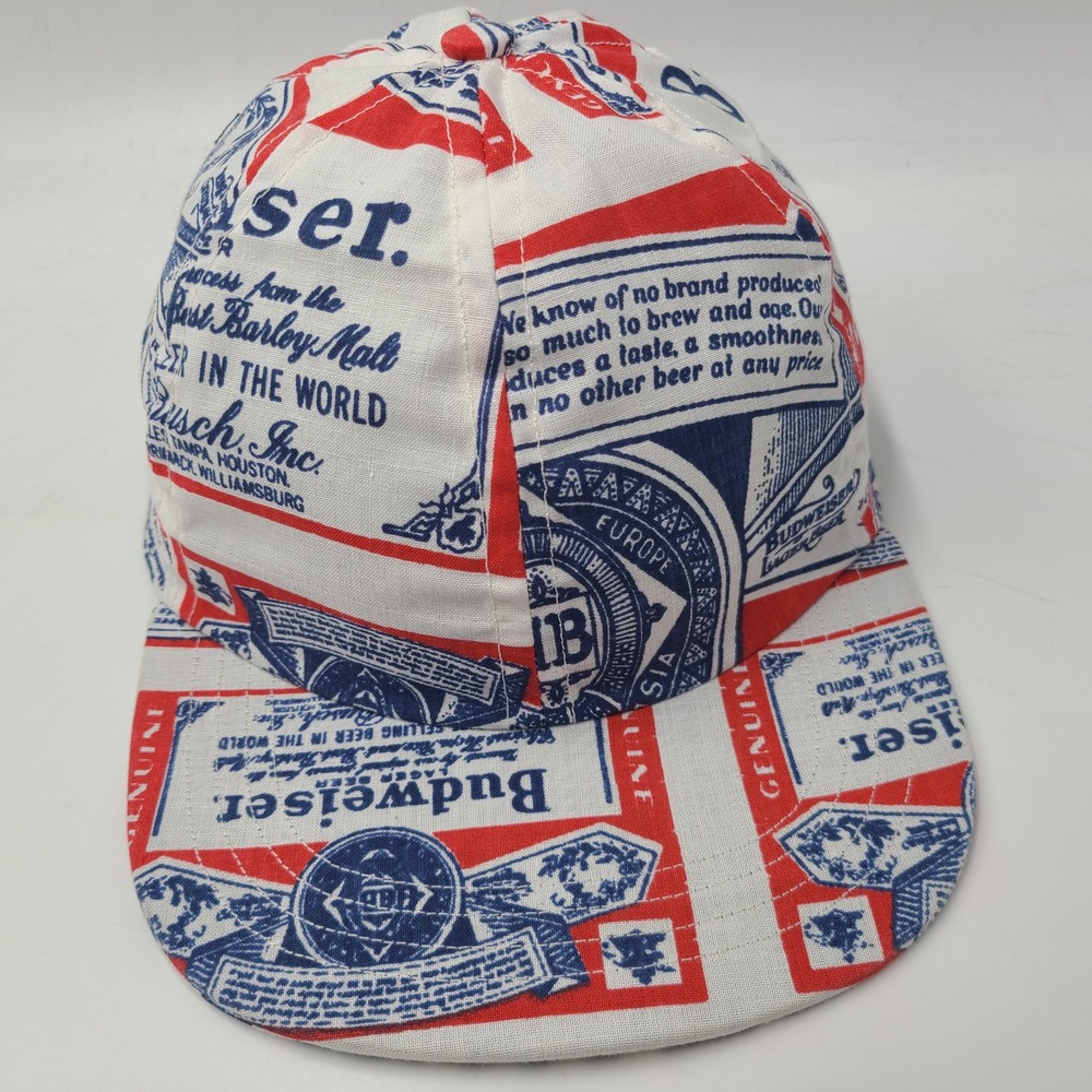 Budweiser Hat Snapback Falcon Bowse White Red Blue All Over‎ Print Beer AOP Men